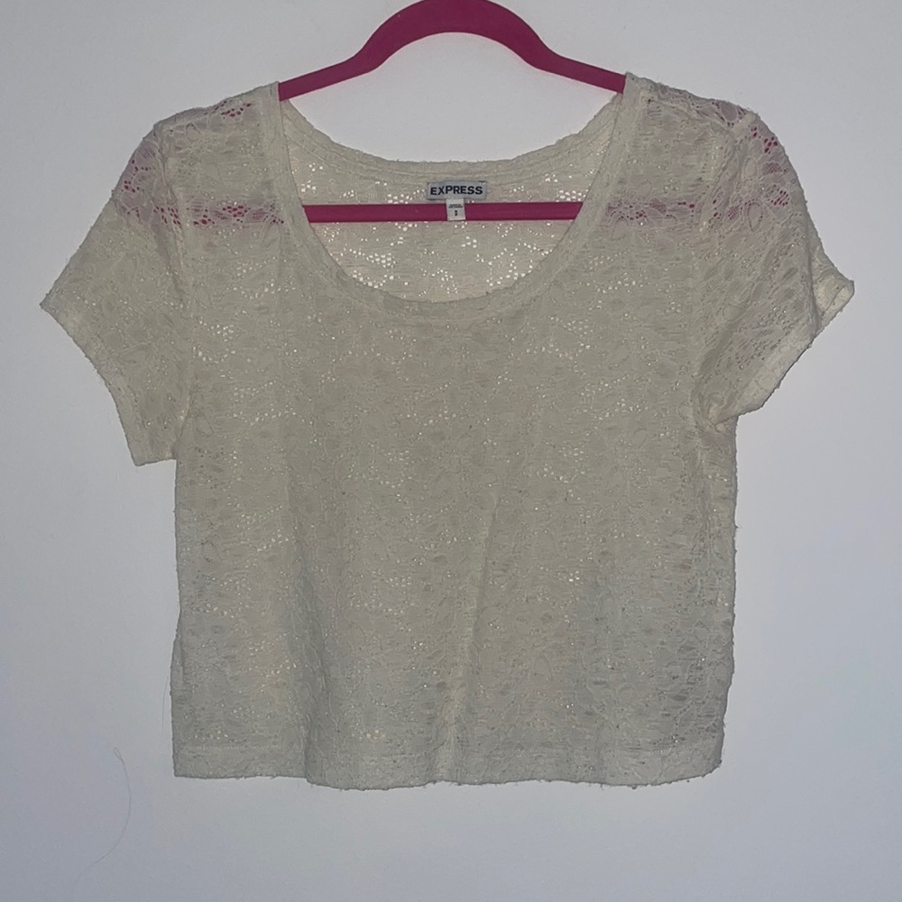 Sm Express Off White Crop Top